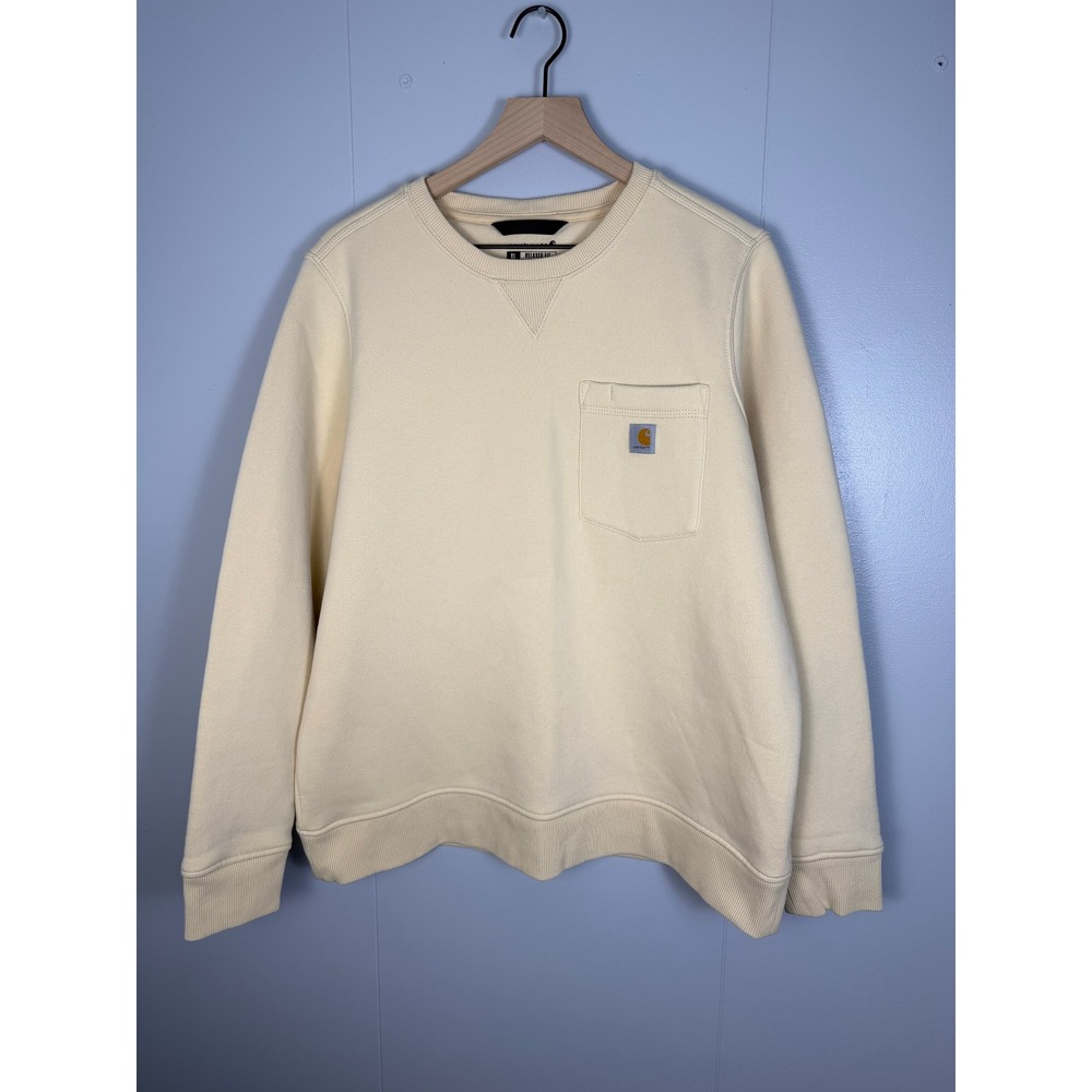 Carhartt Rugged Granola Loungewear Sweatshirt Women XL Cream Relaxed Fit Fleece